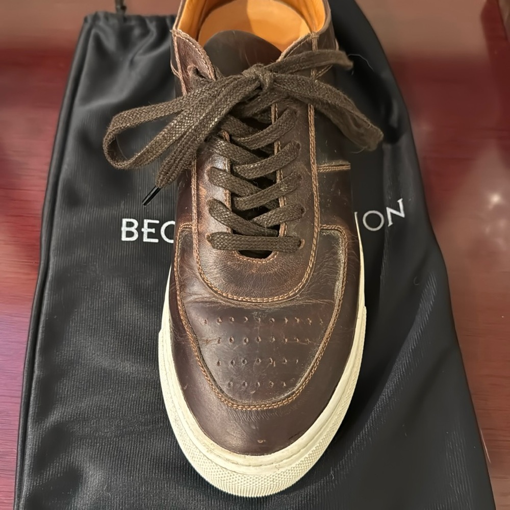 Beckett Simonon Men’s Size 9.5, Brown Leather Sneakers